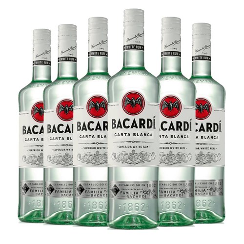 Case of 6 Bacardi Carta Blanca Rum 70cl (6x70cl)